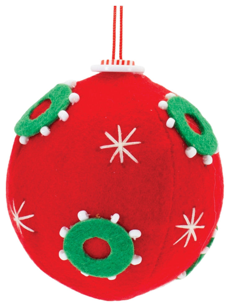 Whimsical Fabric Ball Ornament, 12-Piece Set
