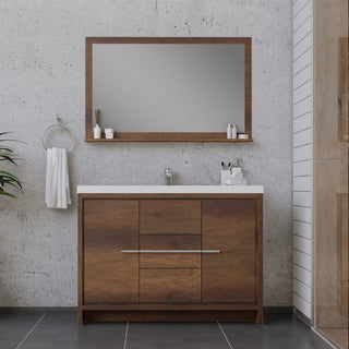 Sortino 48" Bathroom Vanity With Sink, Rosewood