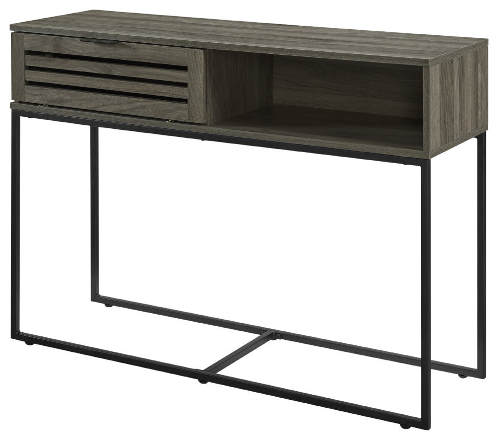 Jackson 42" Modern Slat Door Entry Table - Slate Grey