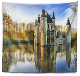 Fairytale Medieval Castles Landscape Wall Tapestry, 60"x50"