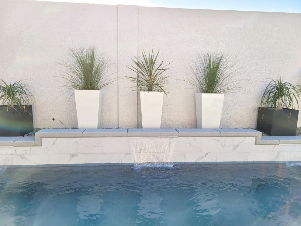 Windsor Tall Square Planter, Gray, 13"x13"x26"