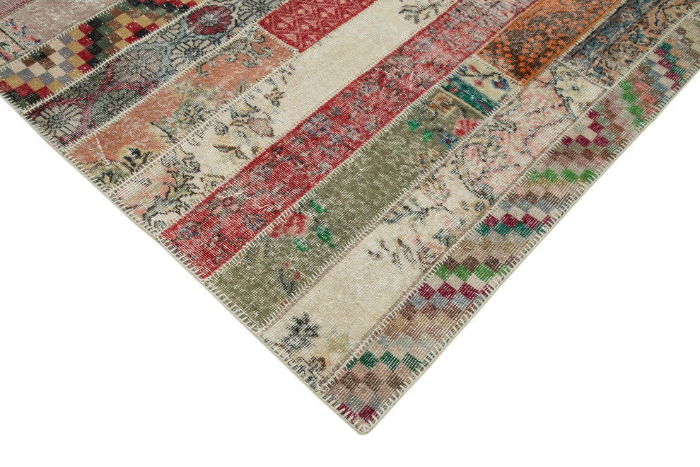 Rug N Carpet - Hand-Knotted Oriental 6' 8" x 10' 0" Overdyed Patchwork Area Rug