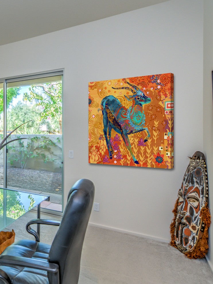 "Gazelle of Samburu" Painting Print on Canvas by Evelia