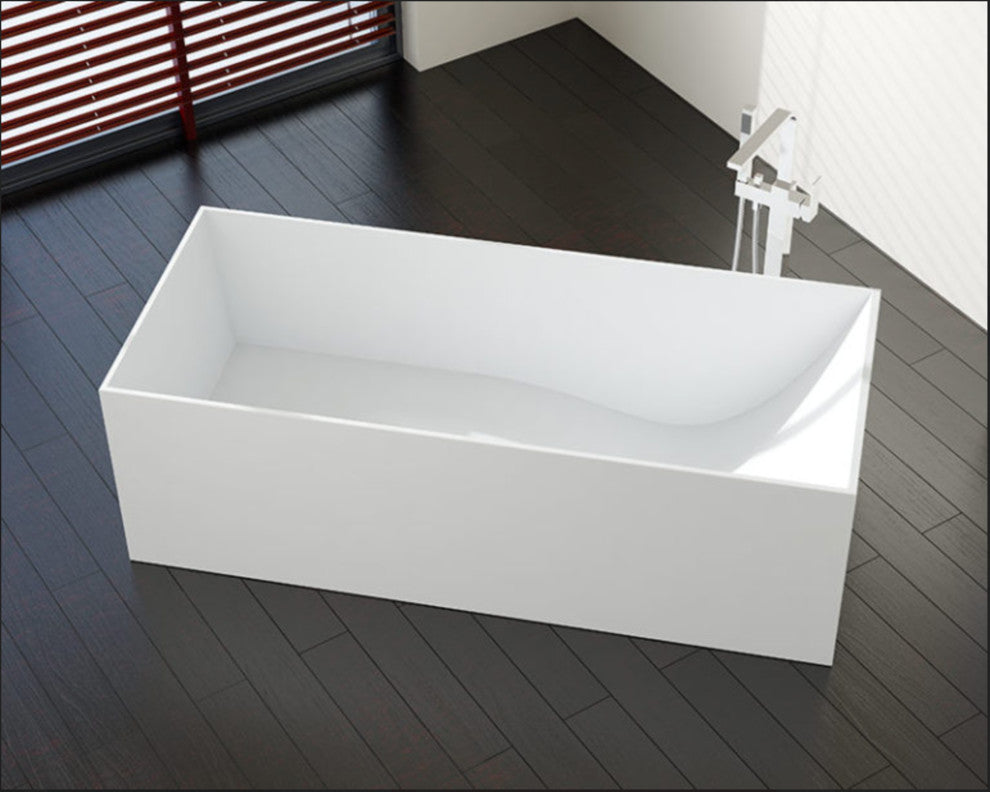 Badeloft Modern, Body Forming, Stone Resin, Freestanding Bathtub, Matte White