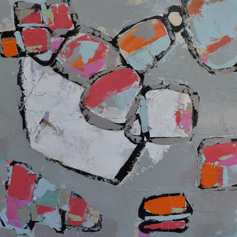 "Shapes in Flux" Painting Print on Wrapped Canvas, 24"x24"