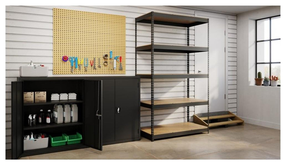Iron Horse 3800 Riveted Metal Shelving 5-Shelf 24Dx48Wx84H Black