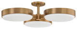 Rory Three Light Semi Flush Mount in Patina Brass