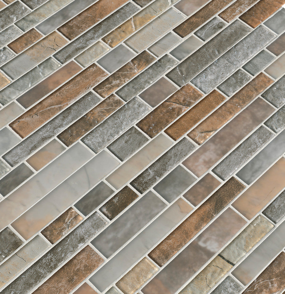MSI SMOT-GLSIL-SAVOY8MM 12-13/16" x 11-3/4" Linear Mosaic Sheet - - Savoy