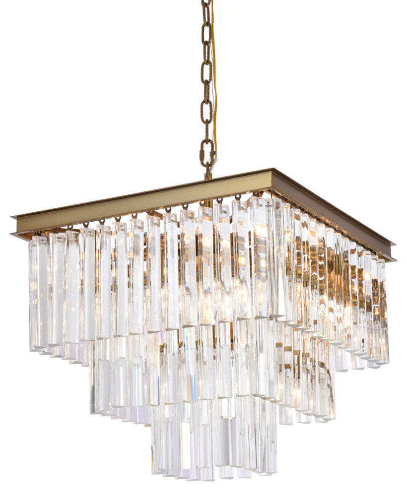 Elegant Lighting 1201S22 Sydney 13 Light 22"W Crystal Waterfall - Polished