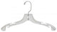 Plastic Junior Top Hanger, Clear, Chrome Finish, Set of 100