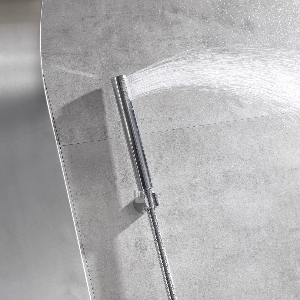 Luxier 61" Shower Panel System With Rainfall Waterfall Shower Head Hand Shower