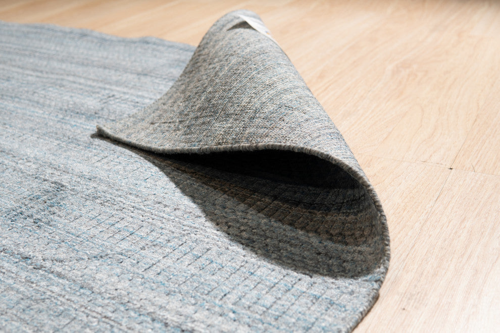 Handloomed Wool Blue Contemporary Transitional Super Grass Rug, 9' X 12'