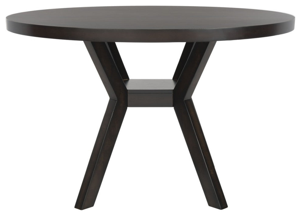 Safavieh Couture Luis Round Wood Dining Table, Black Charcoal