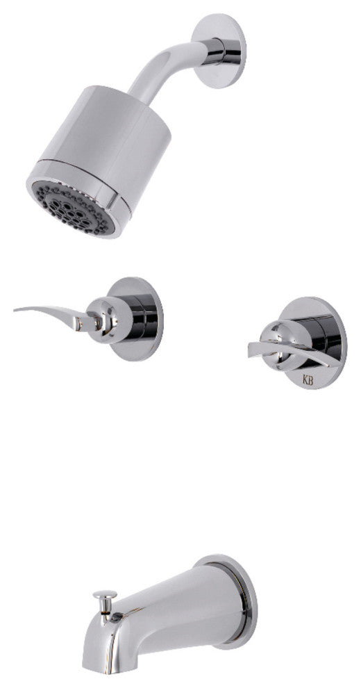 Kingston Brass Two-Handle Tub and Shower Faucet, Polished Chrome