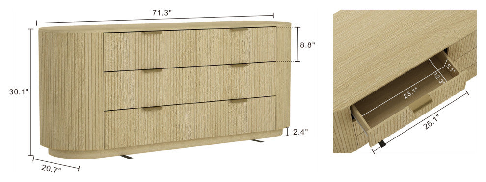 Manhattan Comfort Olivia 60" Double Dresser