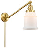 Canton Swing Arm With Switch, Satin Gold, Matte White, Matte White