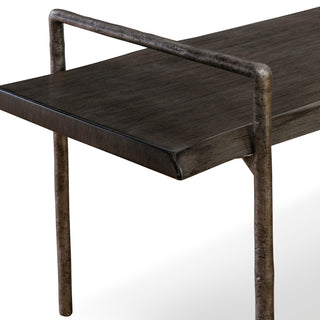Uttermost Chandos Modern Iron and Wood Bench in Dark Gray/Silver