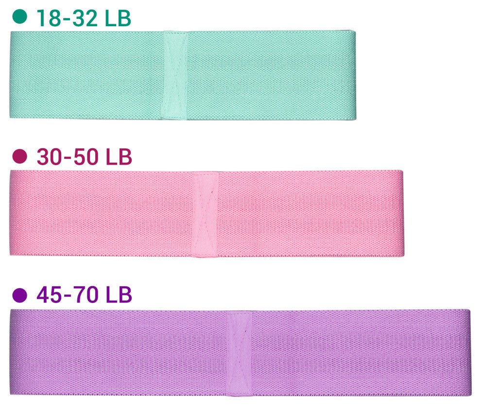 Yescom 3 Pack Resistance Loop Bands Set Workout Fitness Fabric Bands Yoga
