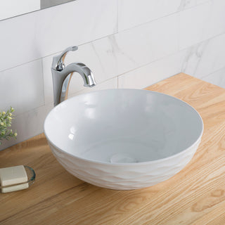 Viva Ceramic Round Vessel Bathroom Sink, White