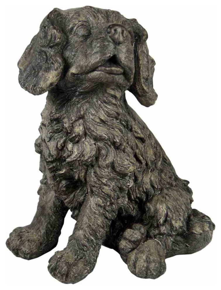 15" Rustic Barking Dog Indoor Outdoor Statue