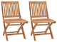 Vidaxl Folding Garden Chairs 2-Piece Set Solid Teak Wood
