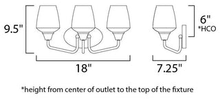 Maxim 26122CL Goblet 3 Light 18"W Bathroom Vanity Light - Bronze / Antique