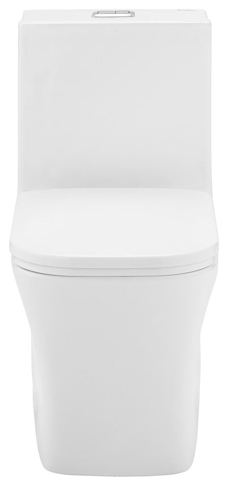 Concorde One-Piece Square Toilet Dual Flush 0.8/1.28 GPF, Glossy White
