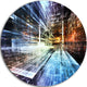 Future Industry, Abstract Round Metal Wall Art, 11"