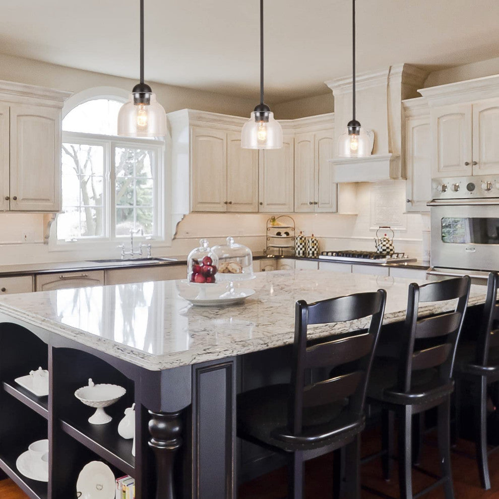 Black Pendant Lighting for Kitchen Island Mini Glass Pendant Light for Kitchen