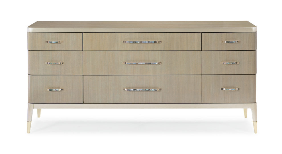 All Dressed Up Champagne Shimmer 9-Drawer Dresser