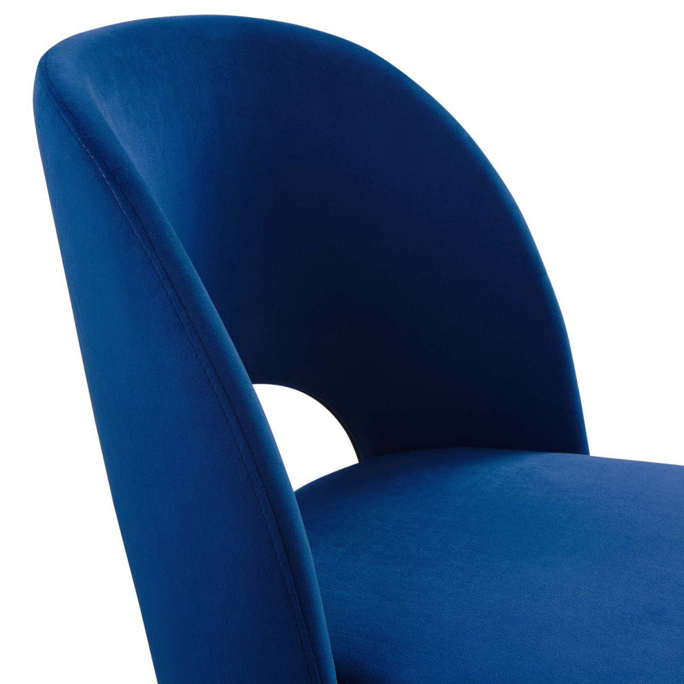 Rouse Performance Velvet Dining Side Chair Navy