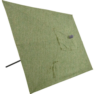 10'x6.5' Rectangular Auto Tilt Market Umbrella, Grey Frame, Sunbrella, Fern