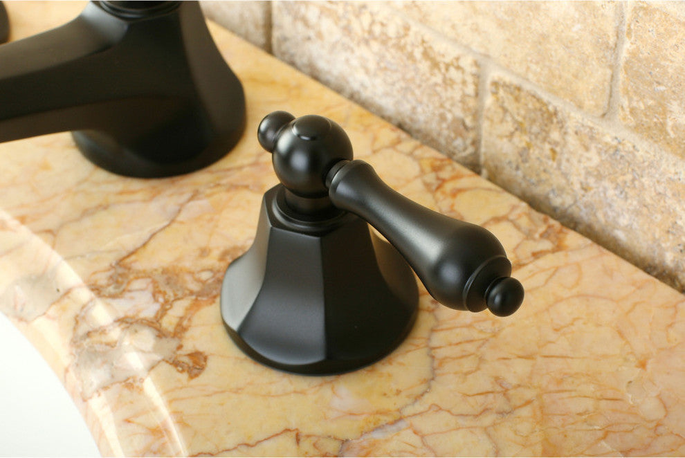Kingston Brass Widespread Bathroom Faucet With Brass Pop-Up, Oil Rubbed Bronze