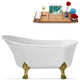63" Streamline N348BGL-IN-BGL Clawfoot Tub and Tray With Internal Drain