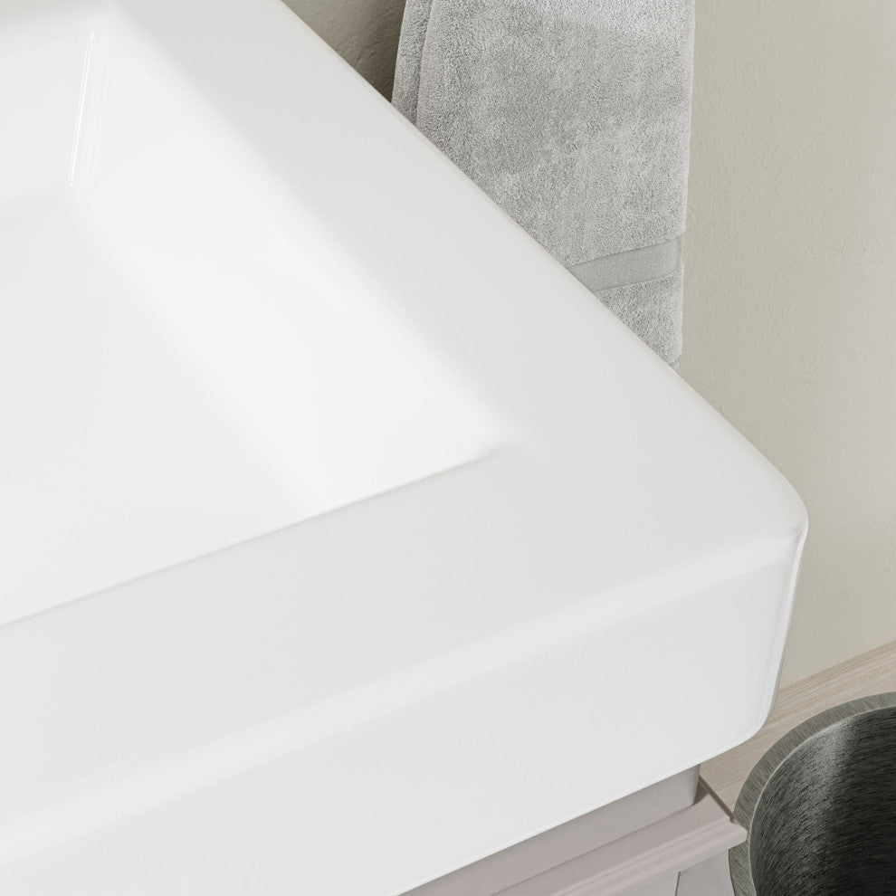 The Monroe Bathroom Vanity, Single Sink, 24", Gray, Freestanding