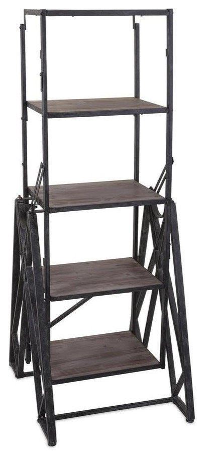Shelly Contemporary 26" Counter HeightSwivel Barstool in Black Brush Wood Finish