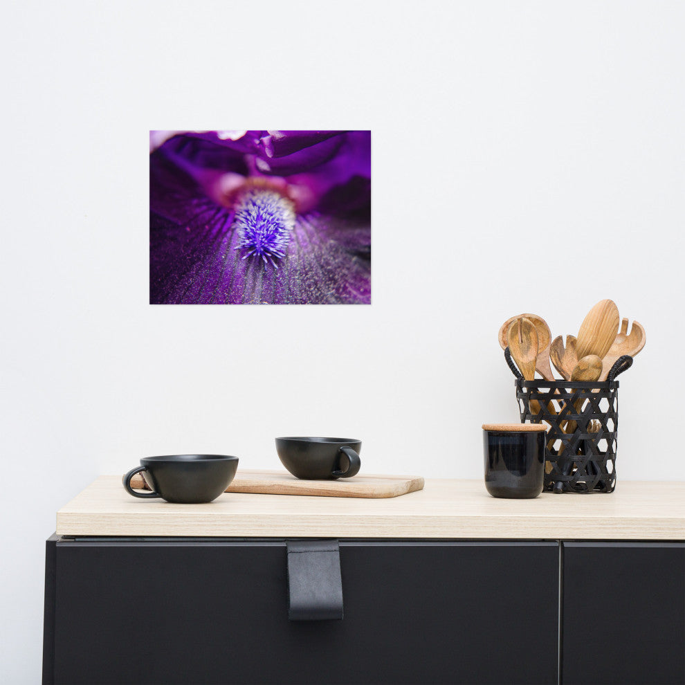 Eye of Iris Nature Photography, Floral Unframed Wall Art Print, 11" X 14"