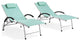 2PCS Outdoor Folding Reclining Chaise Lounge Chair, Green