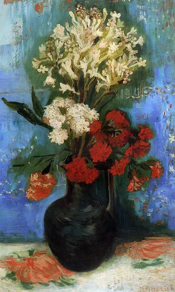 Vincent Van Gogh Vase With Carnations and Other Flowers Gallery Wrapped Canvas