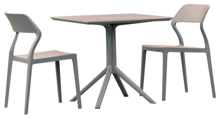 Snow Patio Dining Set With 2 Chairs Dark Gray