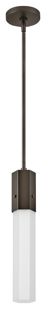 Hinkley 16.75" Facet Extra Small Pendant Light - Black Oxide + Etched Glass