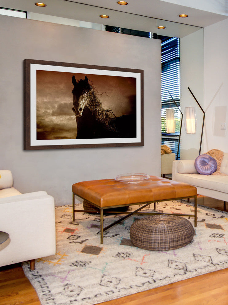 "Friesian Fire" Framed Painting Print, 36x24