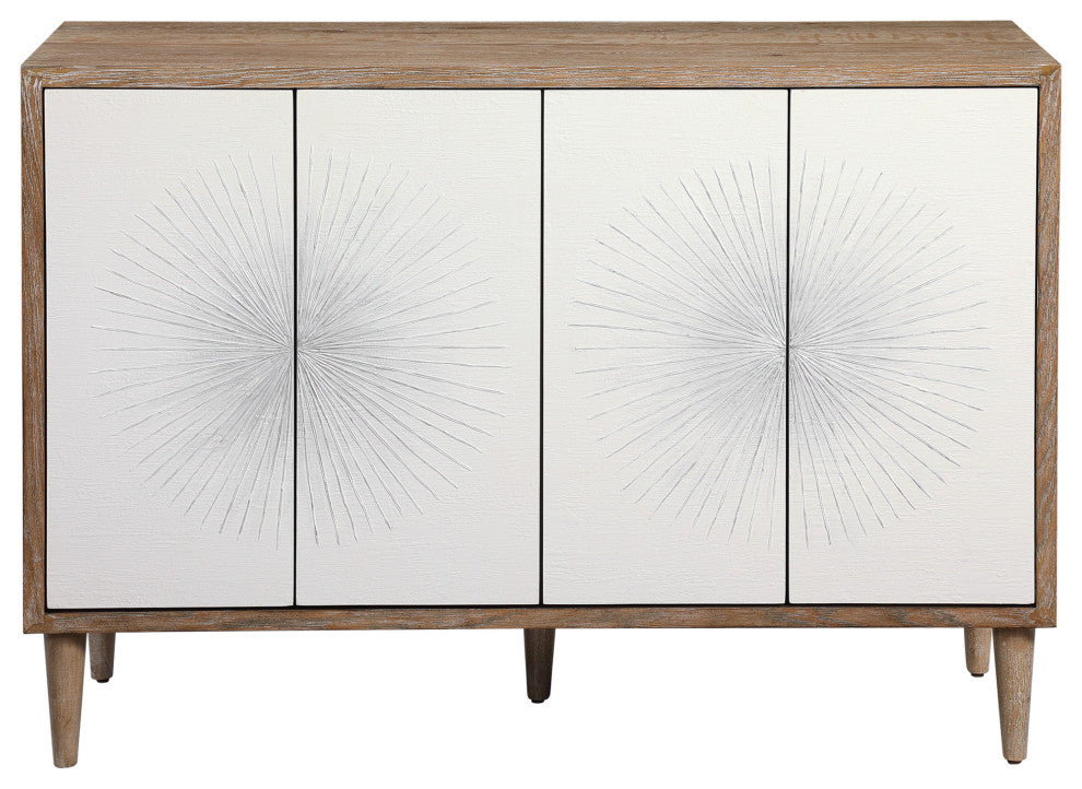 Uttermost 25084 Dani 48"W 2 Shelf Wood Accent Cabinet - Matte White / Gray