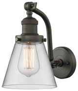 Small Cone 1-Light Sconce, Clear Glass, Oil Rubbed Bronze, LED