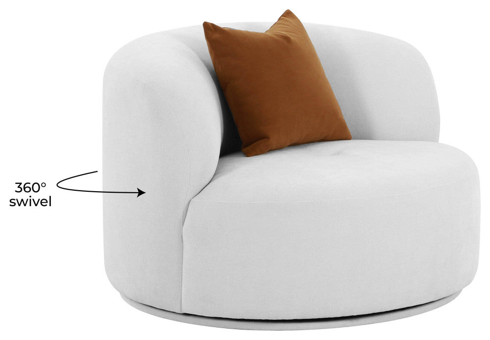 Fickle Grey Velvet Swivel Chair - Grey