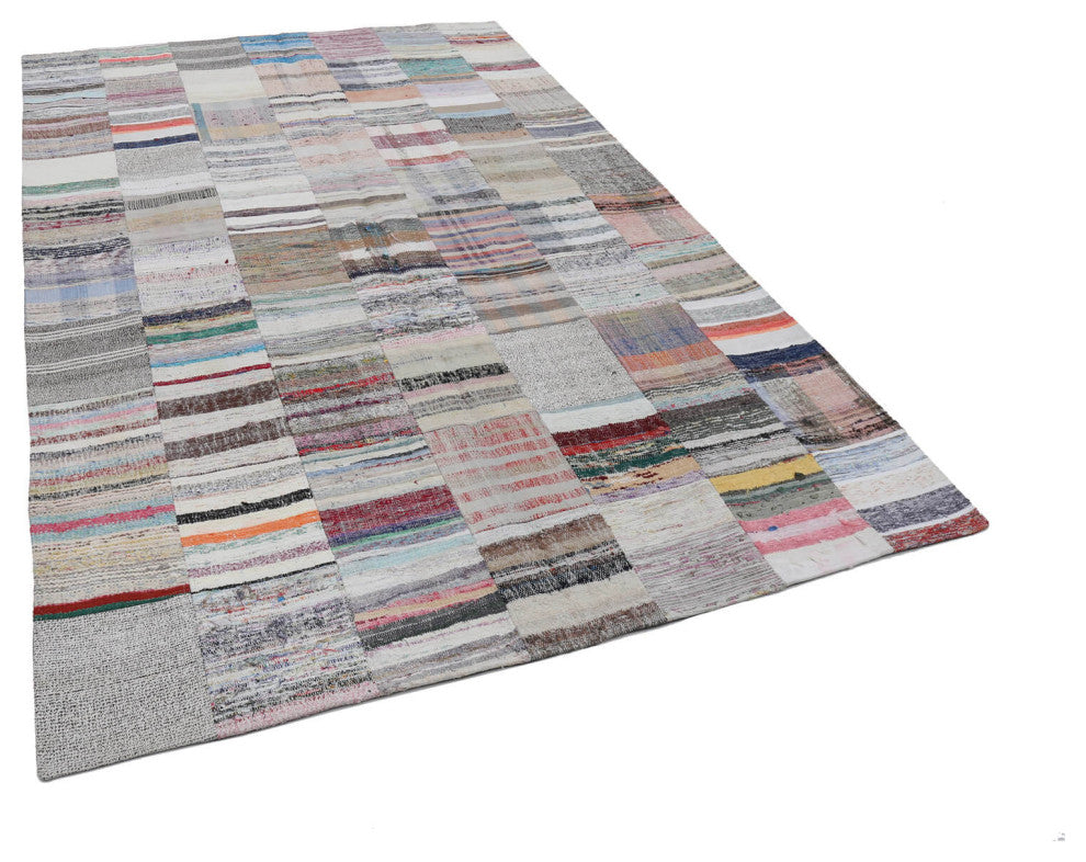 Rug N Carpet - Handmade Oriental 6' 7'' x 9' 11'' Tribal Patchwork Kilim Rug