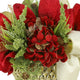 Hydrangea Holiday Arrangement with Bows in a Ceramic Pot