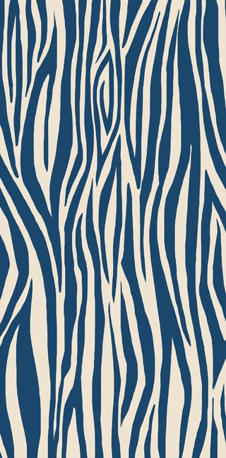 Wood Stripe Geometric Print Bath Towel, Navy Blue
