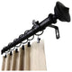 Rosen 1" Curtain Rod 28-48", Black, Black, 160-240"