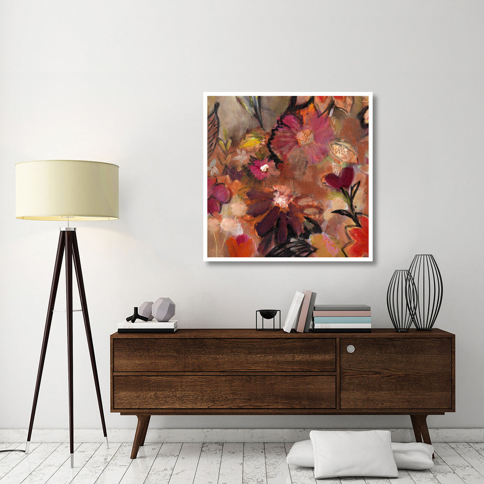 "Garden of a Joyful Day BL" Digital Paper Print by Joan Elan Davis, 42"x42"